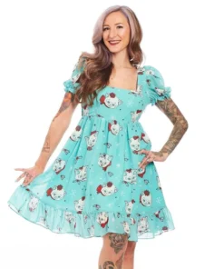 Sourpuss Clothing Sourpuss Christmas Kitties Cream Puff Dress