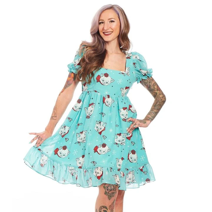 Sourpuss Clothing Sourpuss Christmas Kitties Cream Puff Dress 4 Sourpuss Clothing Sourpuss Christmas Kitties Cream Puff Dress