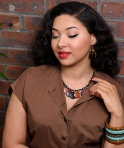 Bow & Crossbones Nanette Wooden Disk Necklace - Browns Accessories