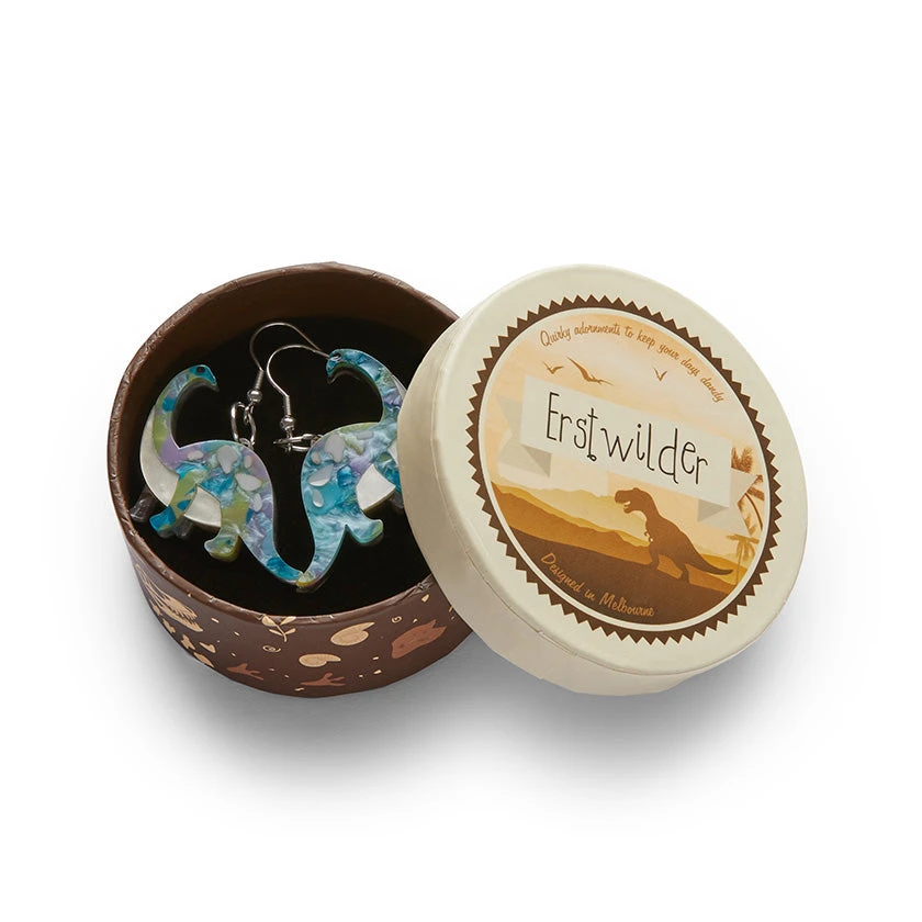 Erstwilder Dinosauria I'll Be Brach Earrings - Blue Green 4 Erstwilder Dinosauria I'll Be Brach Earrings - Blue Green