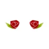 Erstwilder Kitschy Witch Alice's Wonderland Painted Rose Earrings 1 Erstwilder Kitschy Witch Alice's Wonderland Painted Rose Earrings