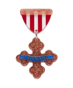 Erstwilder X The Wizard Of Oz Medal Of Bravery Brooch