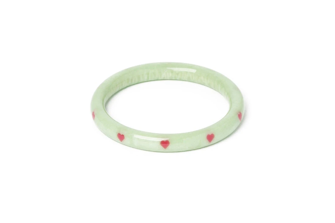 Splendette Valentine's Sweet Pea Heart Bangle Narrow 3 Splendette Valentine's Sweet Pea Heart Bangle Narrow
