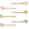 Splendette Valentine's Set Of 6 Pastel Hair Slides