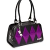 Lux De Ville High Roller Handbag - Black Matte With Electric Purple Sparkle