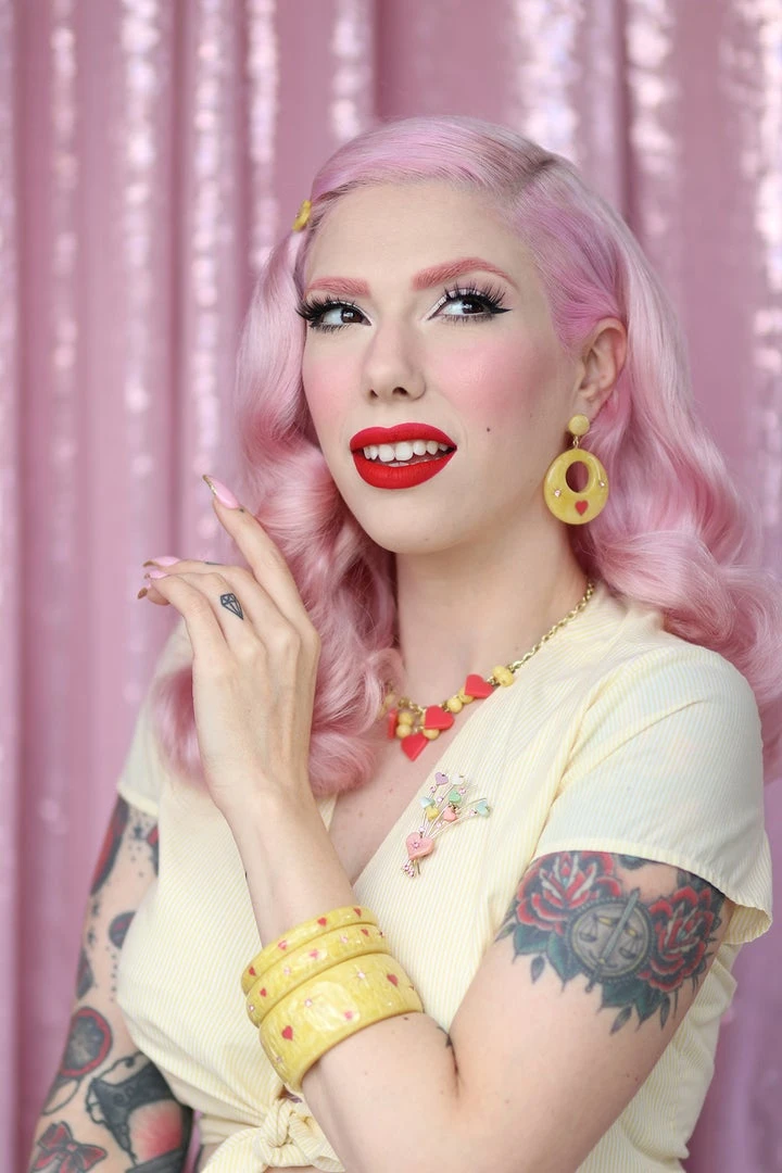 Splendette Valentine's Honey Bunch Starburst Bangle Extra Wide - Duchess 4 Splendette Valentine's Honey Bunch Starburst Bangle Extra Wide - Duchess