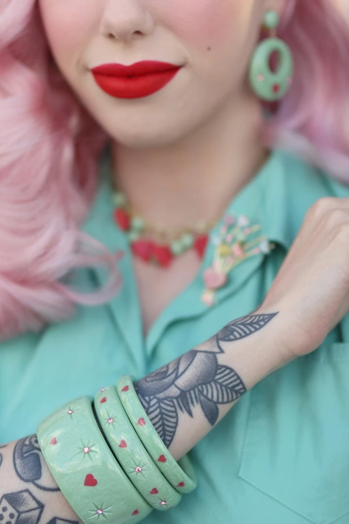 Splendette Valentine's Sweet Pea Starburst Bangle Midi 4 Splendette Valentine's Sweet Pea Starburst Bangle Midi