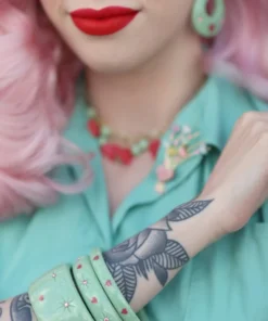 Splendette Valentine's Sweet Pea Starburst Bangle Extra Wide - Duchess