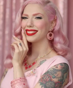 Splendette Valentine's Sweet Cheeks Starburst Bangle Extra Wide - Duchess