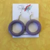 Splendette Amethyst Fakelite Drop Hoop Earrings