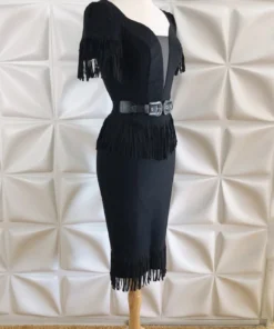 Rebel Love Clothing Rebel Love Calico Fringe Wiggle Dress