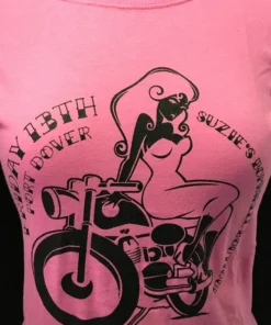 Suzie's Bombshell Boutique Biker Girl T-Shirt In Pink
