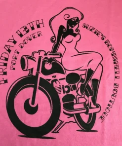 Suzie's Bombshell Boutique Biker Girl T-Shirt In Pink