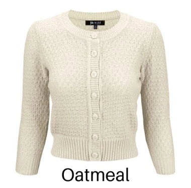 MAK Cropped Crew Neck Cardigan (Various Colours) Tops 7 MAK Cropped Crew Neck Cardigan (Various Colours) Tops