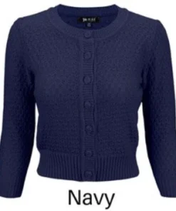 MAK Cropped Crew Neck Cardigan (Various Colours) Tops 12 MAK Cropped Crew Neck Cardigan (Various Colours) Tops