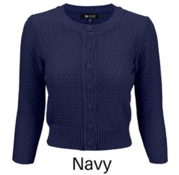 MAK Cropped Crew Neck Cardigan (Various Colours) Tops 6 MAK Cropped Crew Neck Cardigan (Various Colours) Tops