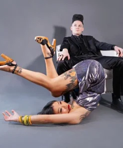 Lucky Lou Shoes Lucky Lou Cherry Blossom Tiki Shoes - Black / Leopard