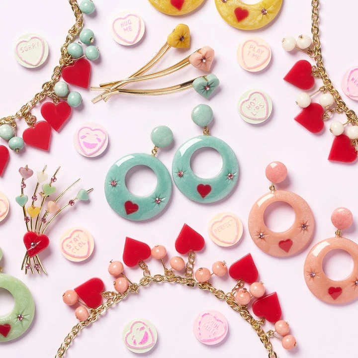 Splendette Valentine's Set Of 6 Pastel Hair Slides 4 Splendette Valentine's Set Of 6 Pastel Hair Slides