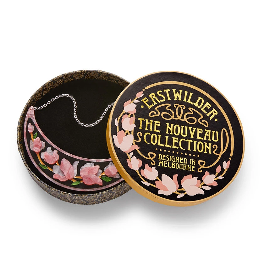 Erstwilder Art Nouveau Steel Magnolias Necklace 4 Erstwilder Art Nouveau Steel Magnolias Necklace