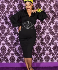 The Oblong Box Shop Cobweb CVLT Nadja Pencil Dress