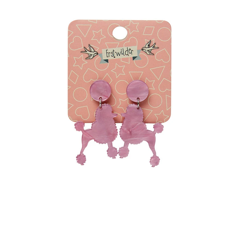 Erstwilder Paris Holiday Poodle Ripple Post Drop Earrings 4 Erstwilder Paris Holiday Poodle Ripple Post Drop Earrings