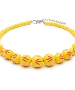 Splendette Sunrise Carved Bead Necklace