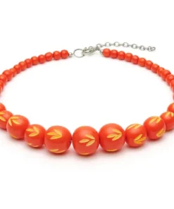Splendette Sunset Carved Bead Necklace