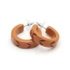 Splendette Almond Carved Hoop Earrings 2 Splendette Almond Carved Hoop Earrings