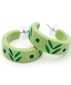 Splendette Spring Carved Hoop Earrings