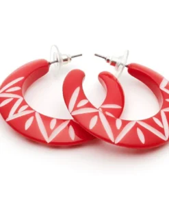 Splendette Lover Carved Hoop Earrings