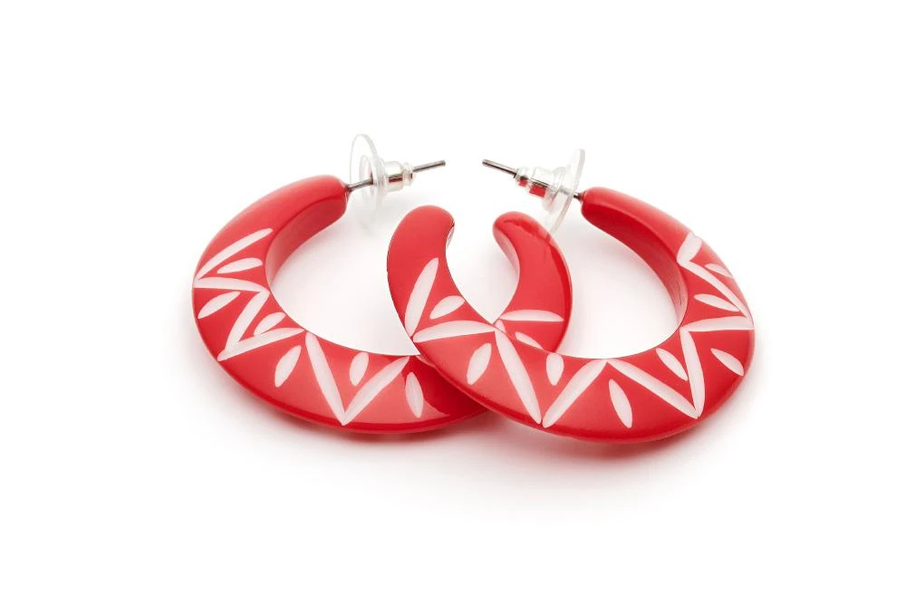 Splendette Lover Carved Hoop Earrings 3 Splendette Lover Carved Hoop Earrings