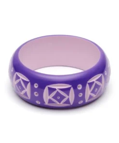 Splendette Wide Violet Carved Bangle