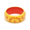 Splendette Wide Sunrise Carved Bangle 1 Splendette Wide Sunrise Carved Bangle