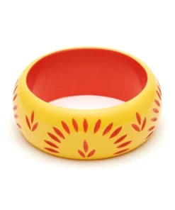 Splendette Wide Sunrise Carved Bangle
