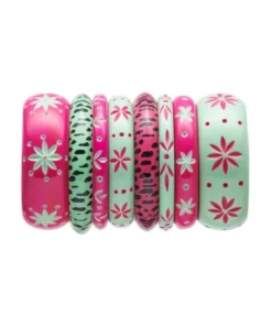 Splendette Flamingo Carved Drop Hoop Earrings