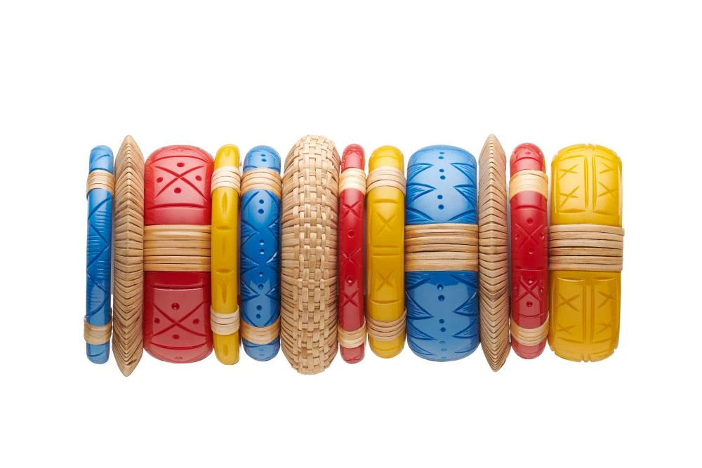 Splendette Rosella Cane Light Cane Bangle - Midi 4 Splendette Rosella Cane Light Cane Bangle - Midi