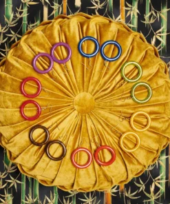 Splendette Golden Espresso Fakelite Drop Hoop Earrings