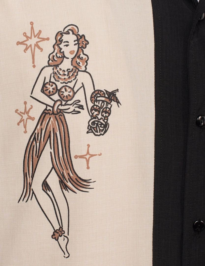 Steady Clothing Steady Mai Tai Mirage Bowling Shirt - Black 4 Steady Clothing Steady Mai Tai Mirage Bowling Shirt - Black