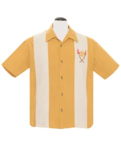 Steady Clothing Steady Tropical Itch Bowling Shirt - Mustard