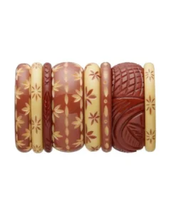 Splendette Wide Carved Bangle - Café 7 Splendette Wide Carved Bangle - Café