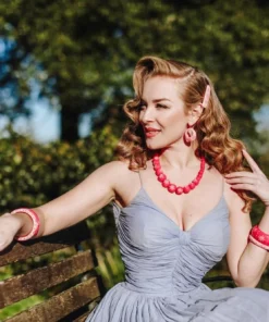 Splendette Wide Carved Bangle Duchess - Raspberry