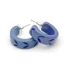 Splendette Carved Hoop Earrings - Forget-Me-Not