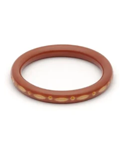 Splendette Narrow Carved Bangle - Café