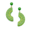 Splendette Carved Drop Earrings - Lime
