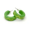 Splendette Carved Hoop Earrings - Lime 2 Splendette Carved Hoop Earrings - Lime