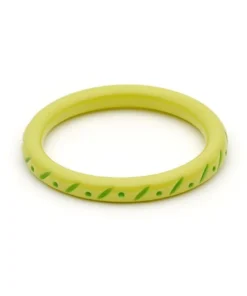 Splendette Narrow Carved Bangle - Zest