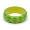 Splendette Wide Carved Bangle Duchess - Lime 1 Splendette Wide Carved Bangle Duchess - Lime