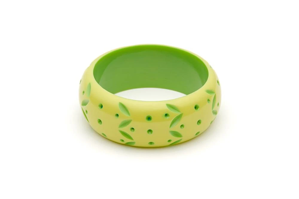 Splendette Wide Carved Bangle - Zest 3 Splendette Wide Carved Bangle - Zest