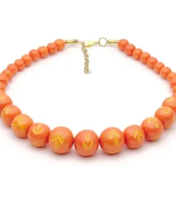 Splendette Carved Bead Necklace - Freesia