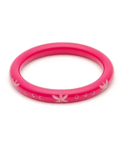 Splendette Narrow Carved Bangle - Raspberry